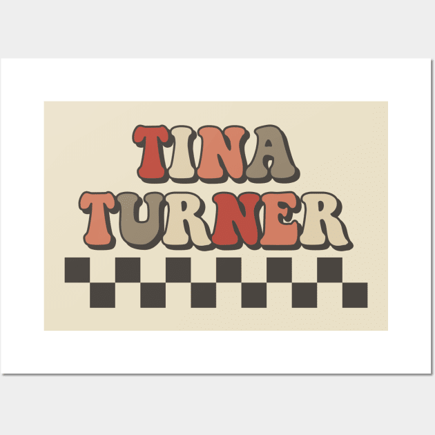 Tina Turner Checkered Retro Groovy Style Wall Art by Lucas Bearmonster